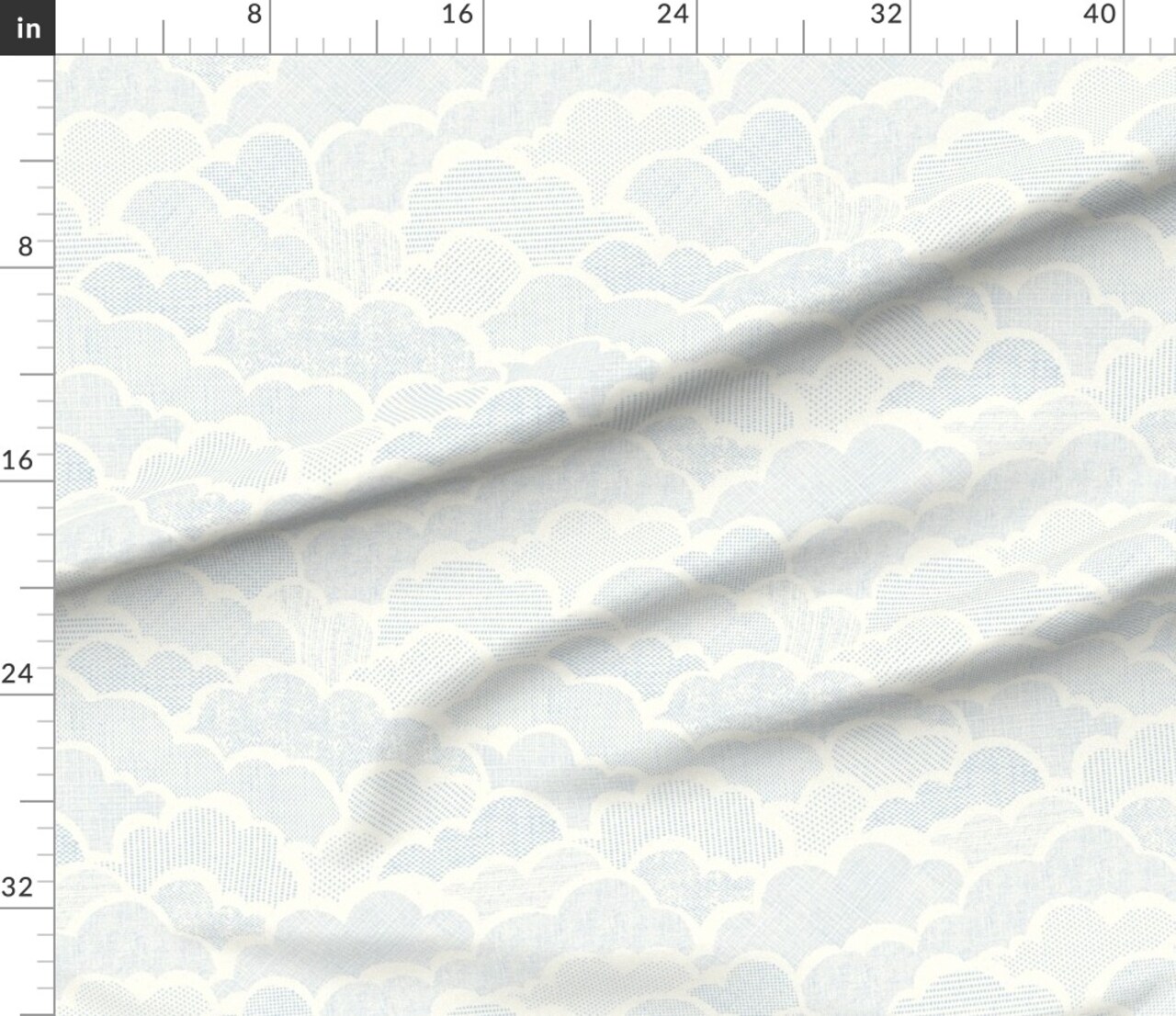 Petal Signature Cotton by the Yard or Fat Quarter Cloudy Sky Pastel Pale  Blue Fluffy Clouds Shabby Chic Distressed Custom Printed Fabric by  Spoonflower